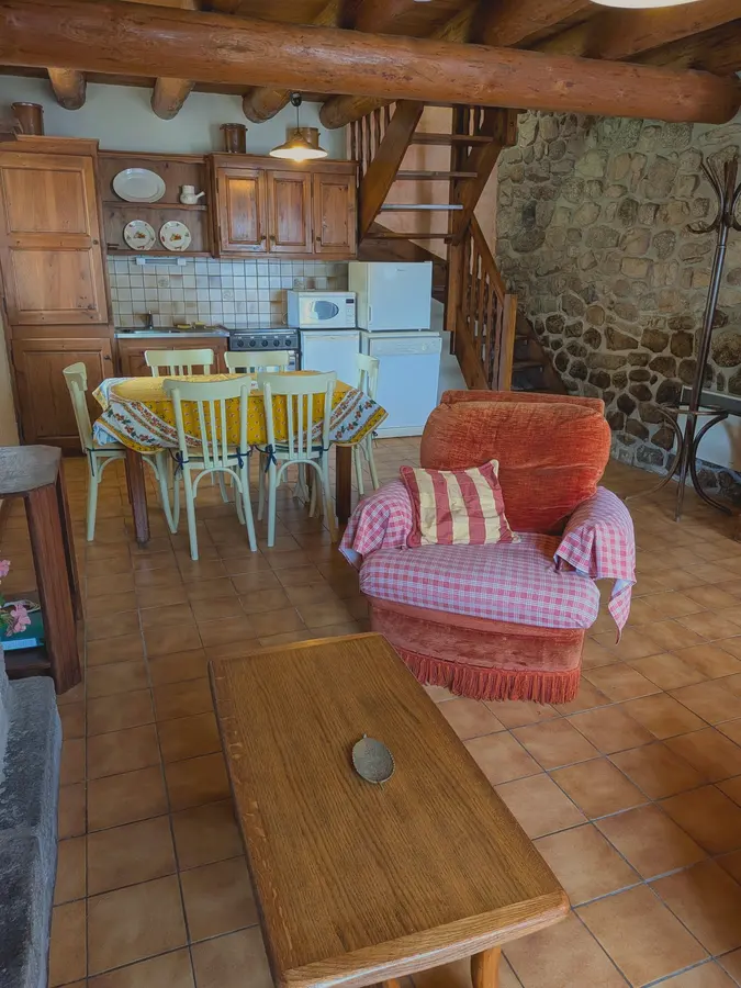 Pièce de vie et cuisine ouverte — maison à vendre à La Vialette